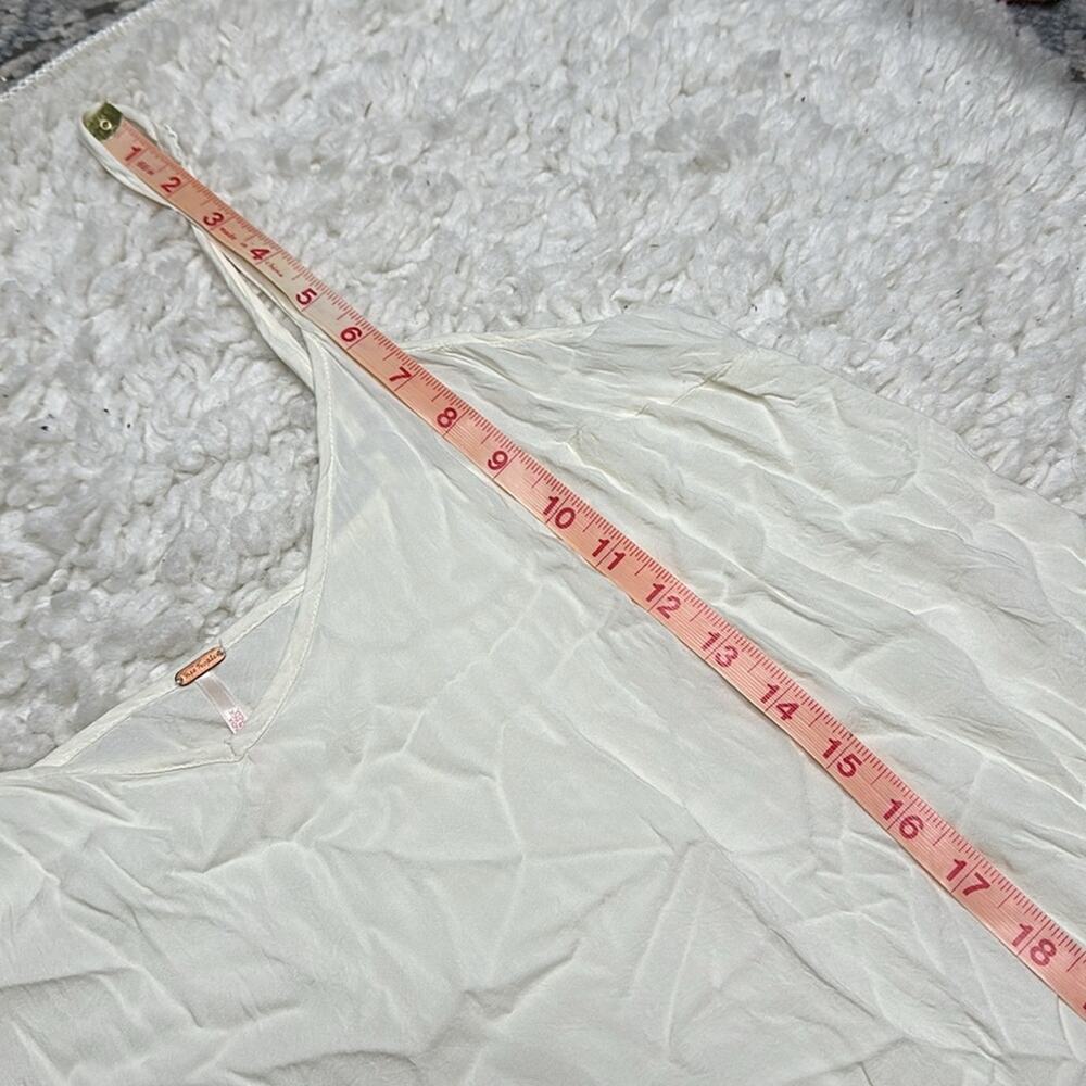 Free People Cream Slip Dress V Neck Sheer Basic Cream Adjustable Straps GG3 - Picture 6 of 7